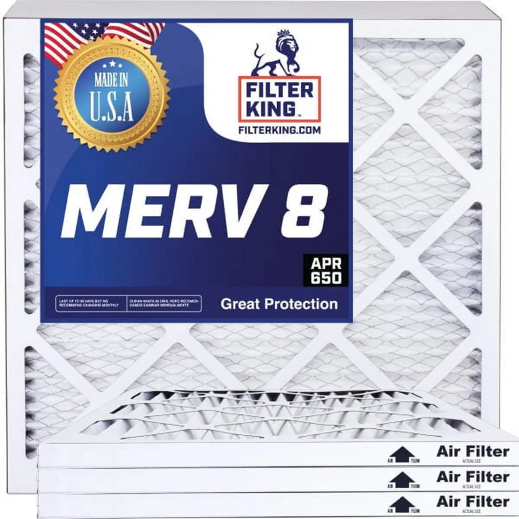 Filter King 31.5x14x1a Air Filter | 4-PACK | MERV 8 HVAC Pleated A/C Furnace Filters | MADE IN USA | Actual Size: 31.5 x 14 x .75"