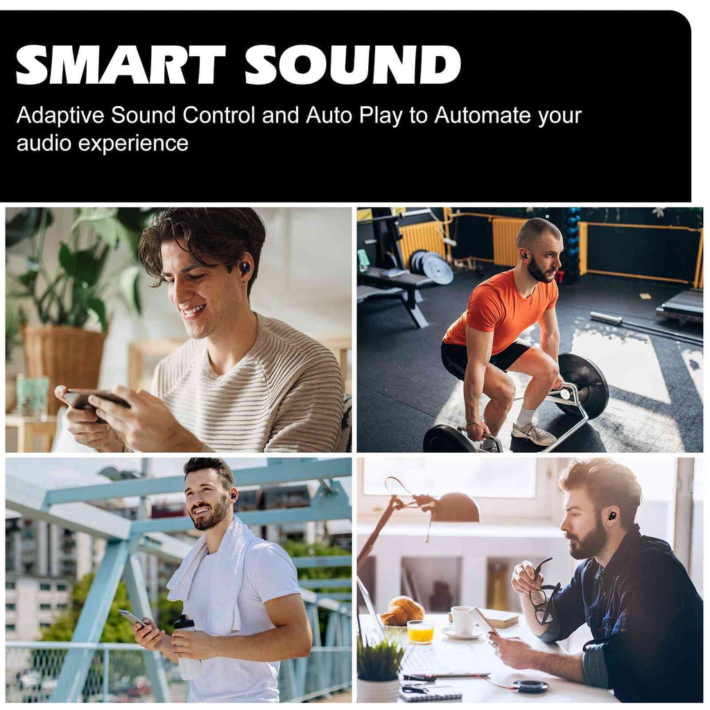 UrbanX True Wireless Bluetooth Earbuds + Charging Case, Black, Dual Connect, IPX5 aqua Resistance, Bluetooth 5.2 Connection, Balanced, Bass Boost suitable with Doogee S88 Plus
