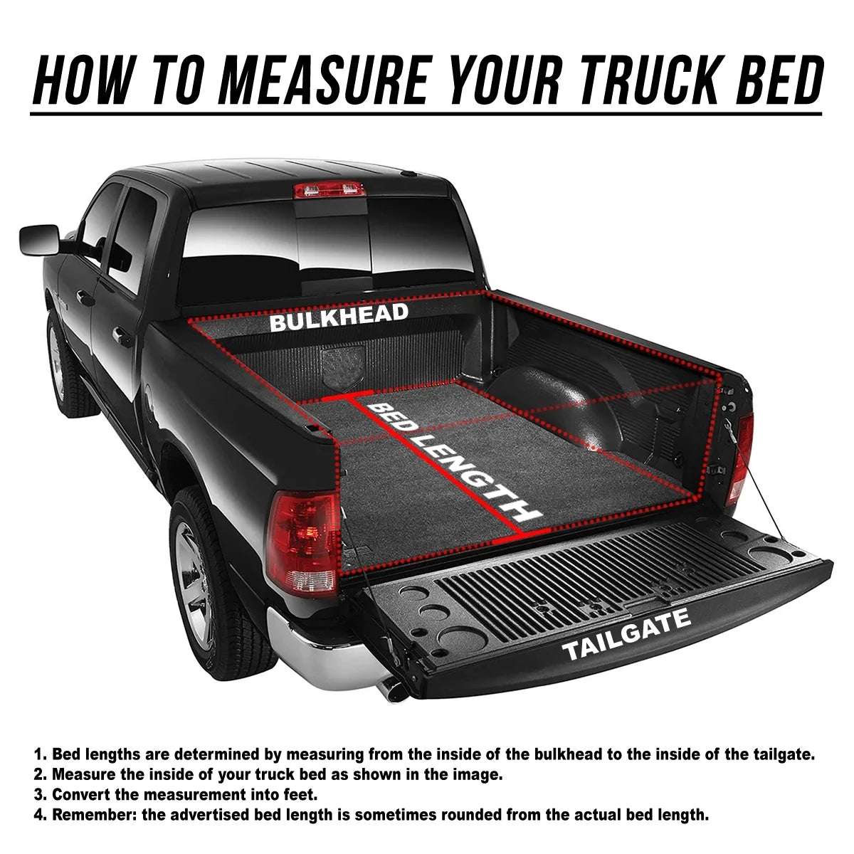DNA Motoring TTC-HARD-028 For 2009 to 2022 Ram Truck 1500 / 3500 Fleetside 6.5Ft Short Bed Hard Solid Tri -Fold Tonneau wrap