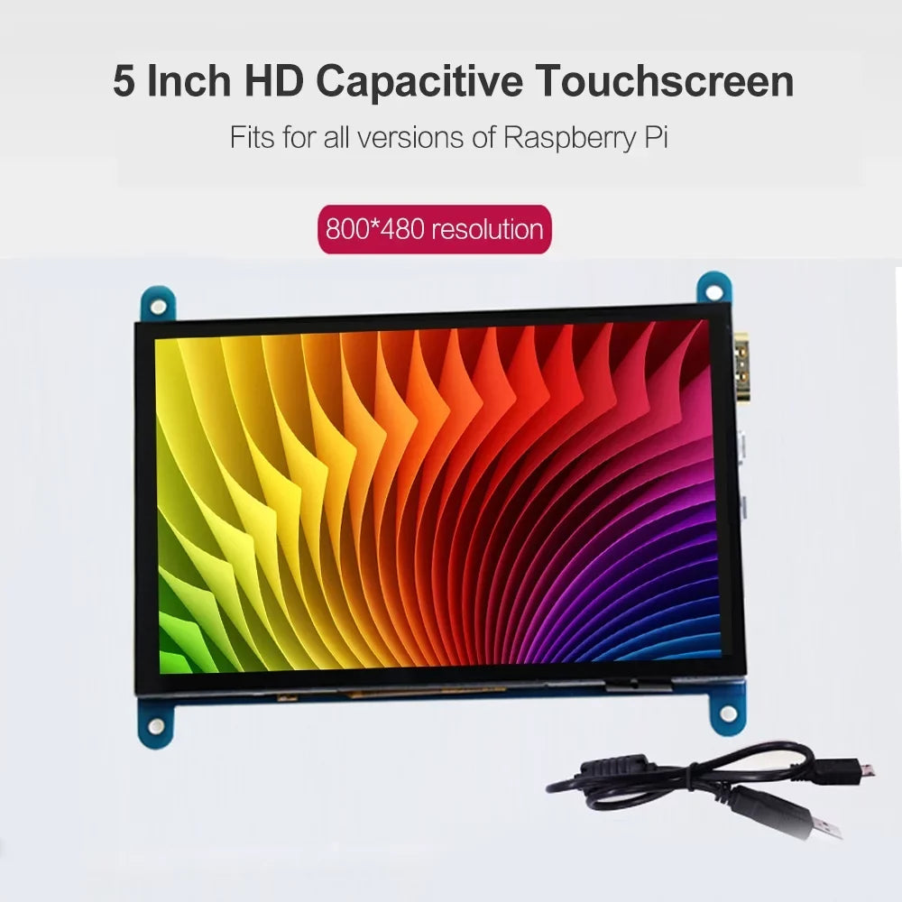 moobody 5 Inch  Capacitive Touchscreen Display 800*480 Resolution Small Portable  with USB  Interface suitable with Raspberry Pi Tool