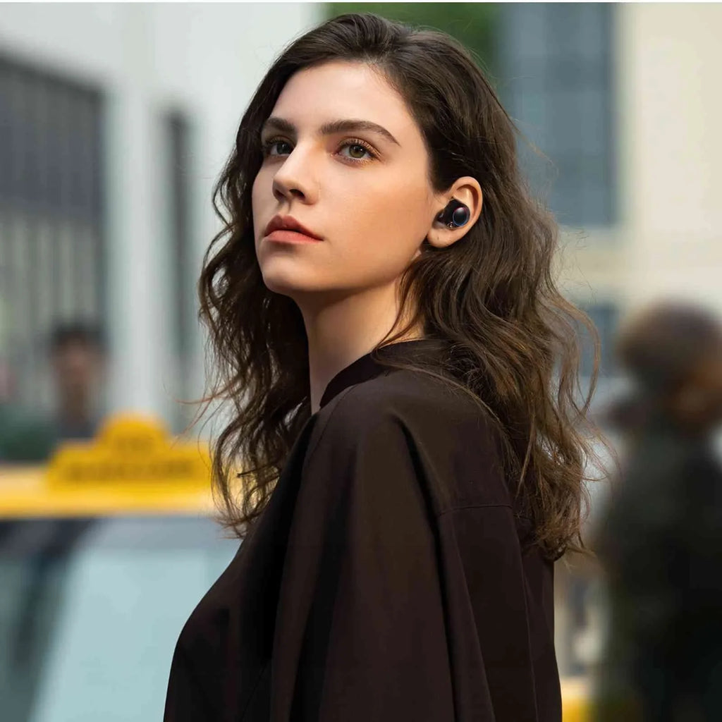 UrbanX True Wireless Bluetooth Earbuds + Charging Case, Black, Dual Connect, IPX5 aqua Resistance, Bluetooth 5.2 Connection, Balanced, Bass Boost suitable with Doogee S88 Plus