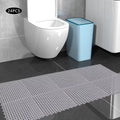 24PCs 11.8*11.8" Interlocking Nonslip Bath Mat,Soft Gray PVC Shower Floor Mat with Drainage Holes for Bathroom, Kitchen, Pool