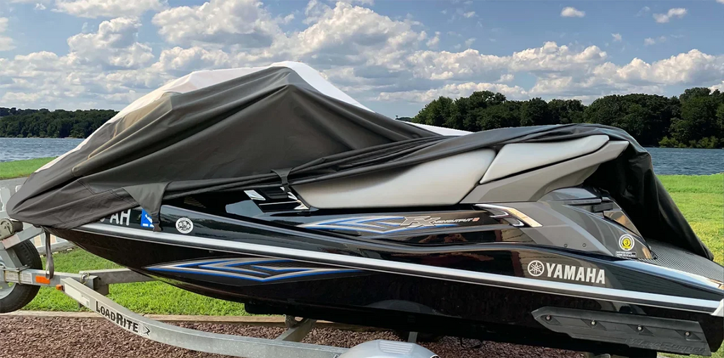 SUPER HEAVY-DUTY PWC JetSki wrap suitable for Polaris SLX SLH Pro 1200 785 1995-2001 Jet Ski Trailerable shield Black/Grey 1-2 Seater