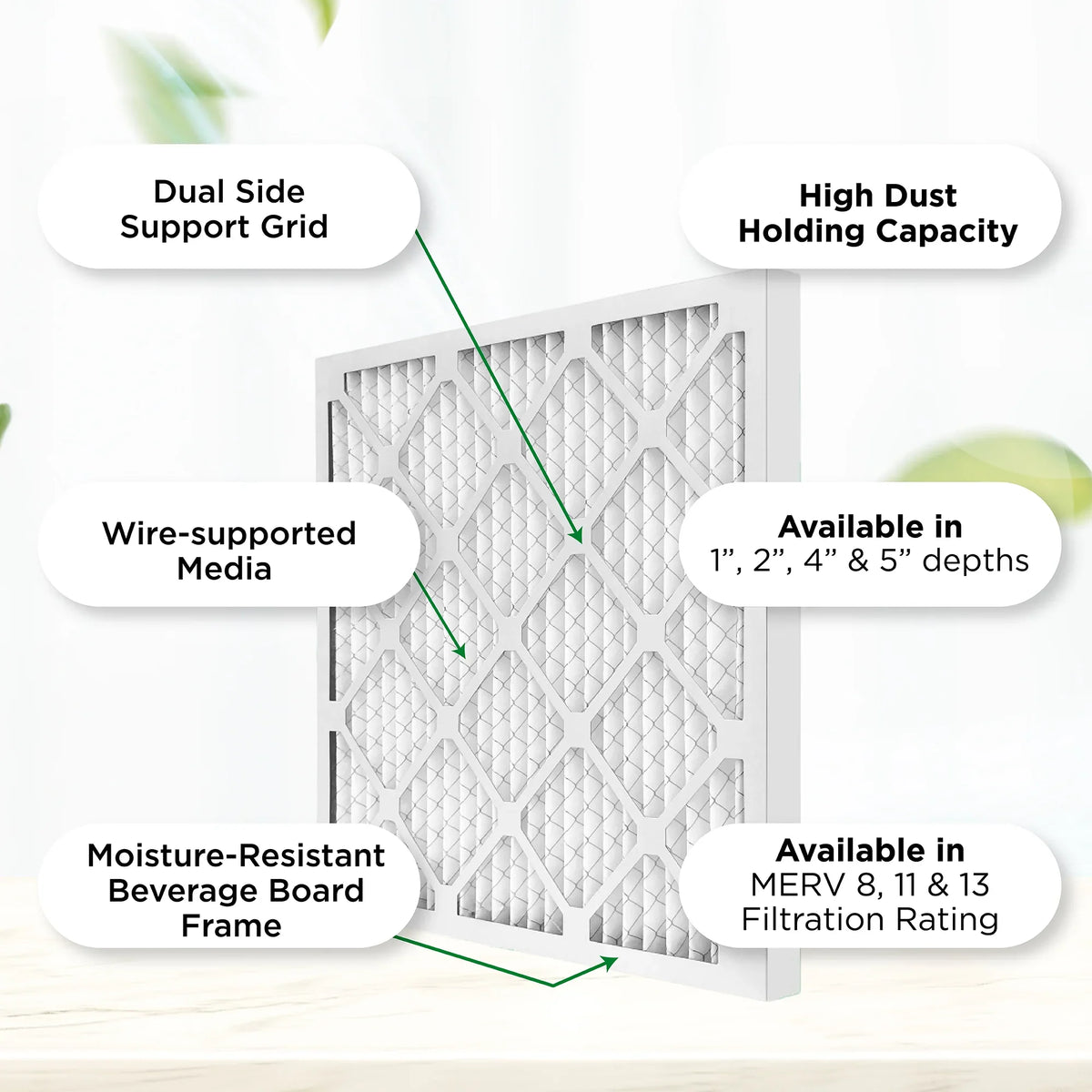 (Actual Size: 11.38 x 23.38 x 3.75 Inches). 3 Pack. Pamlico Air 12x24x4 MERV 8 Pleated AC Furnace Air Filters
