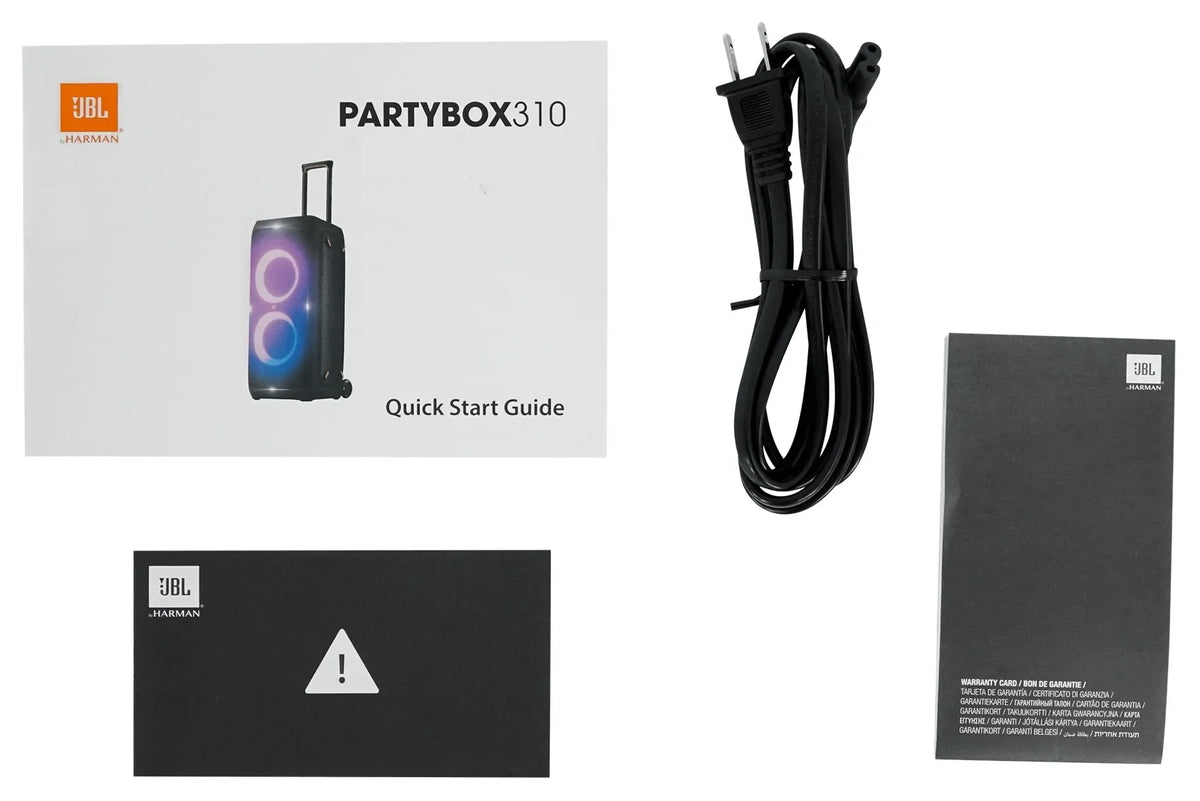 JBL Partybox 310 Portable Rechargeable Bluetooth RGB LED Party Box Speaker+Mic