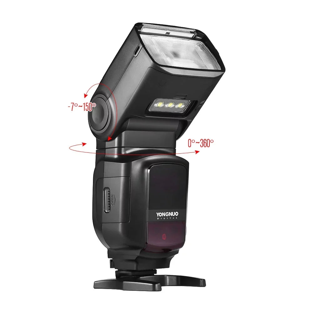 YONGNUO YN968N II Wireless TTL Speedlite Flash with Built-in 5600K LED Light - 1/8000s HSS for  DSLR Cameras, matching with YN622N YN560 Wireless System
