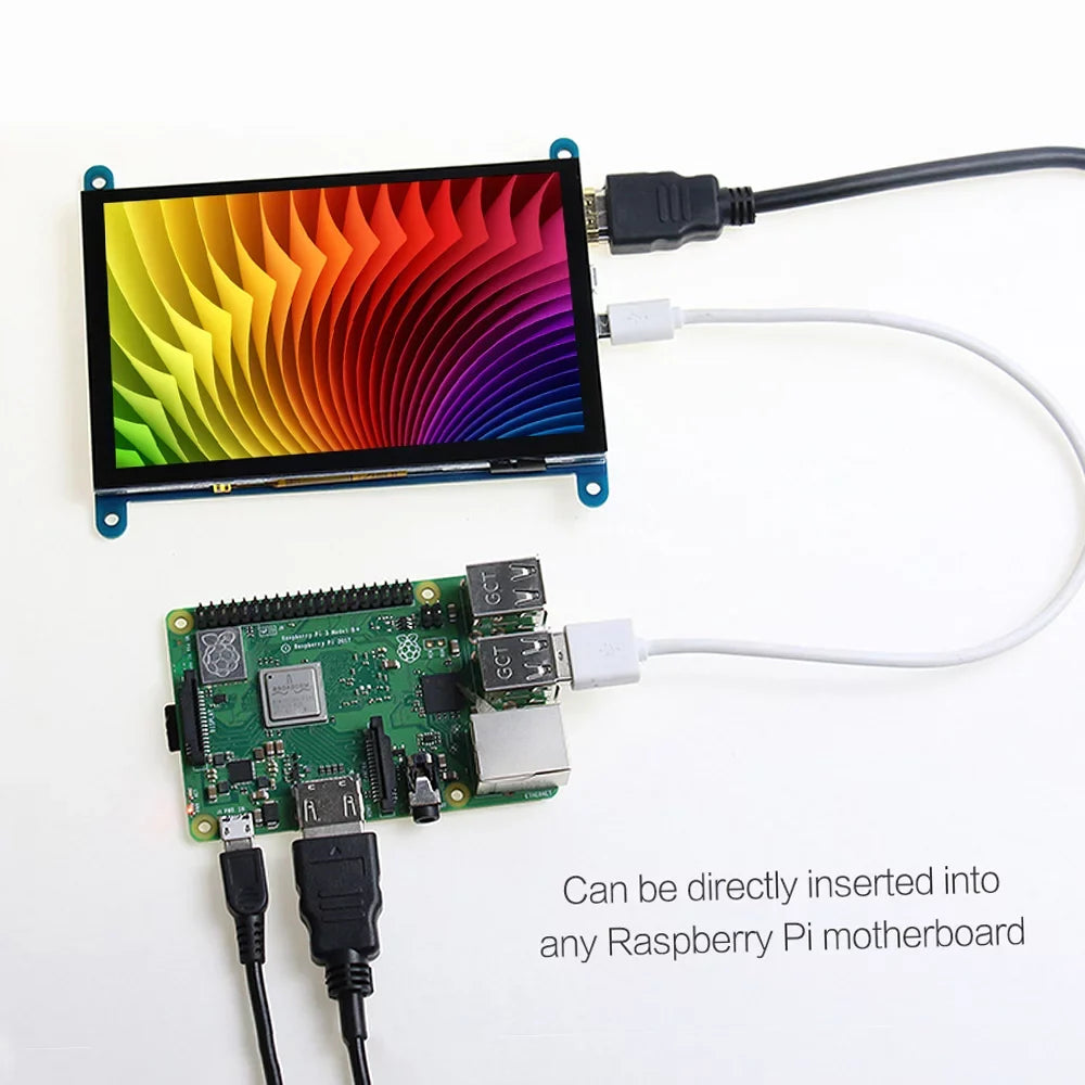walmeck 5 Inch Capacitive Touchscreen Display 800*480 Resolution Small Portable with USB Interface appropriate with Raspberry Pi Educational Tool