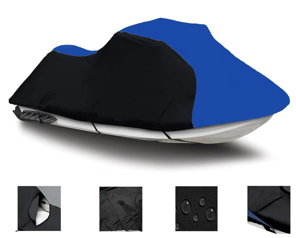BLACK / BLUE HEAVY-DUTY wrap suitable for Polaris Pro 1200 2000 2001, Pro 785 1999 2000 Jet Ski Trailerable shield 1-2 Seater