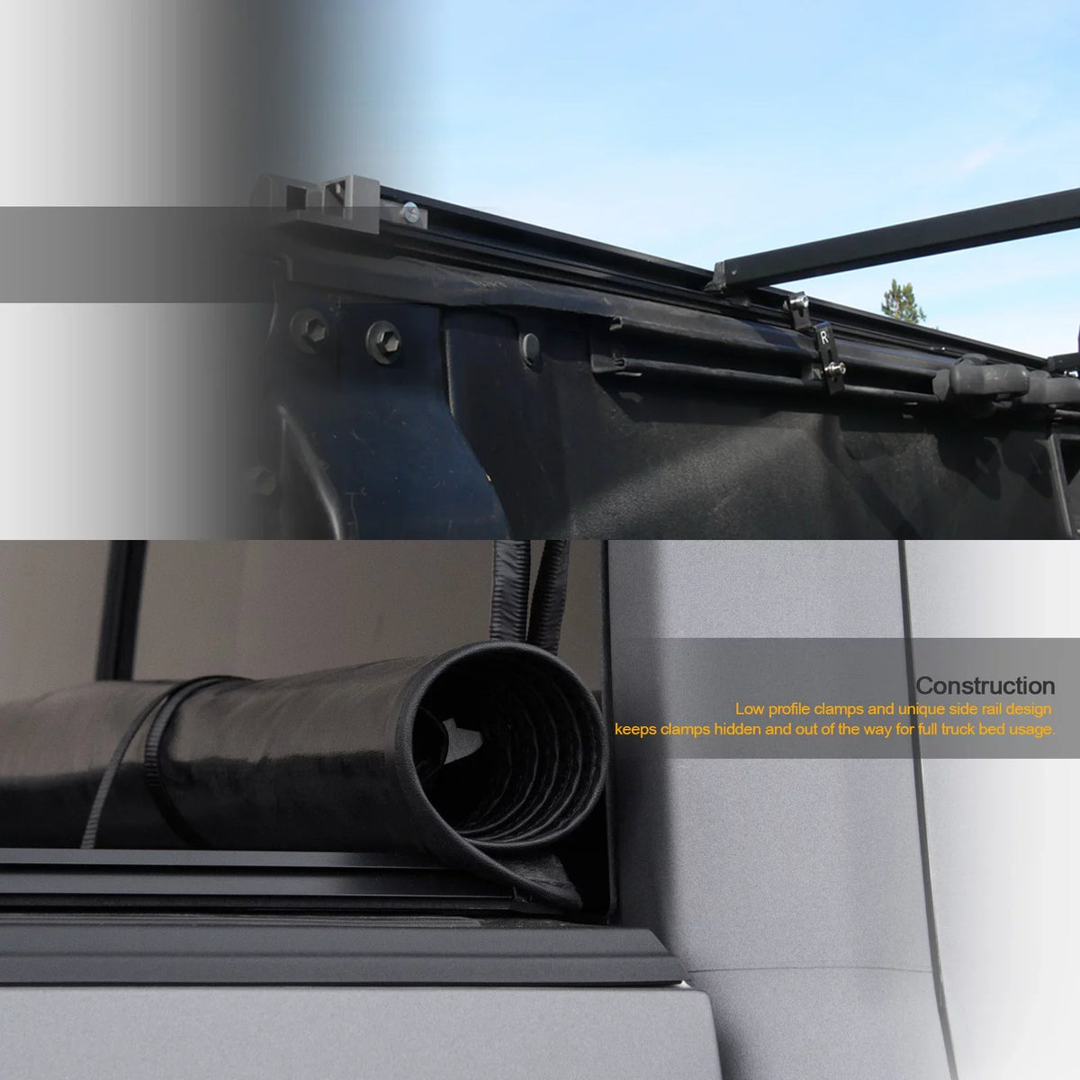 Stehlen 733469493334 Lock And Roll Up Tonneau shield - Black For Ram 1500 2019-2022 New Body Style 5.7 Feet ( 68.4" ) Short Bed