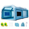SKYSHALO Inflatable Paint Booth 26x15x11ft Inflatable Spray Booth Car Paint Tent with 750W+950W Filter System Blower