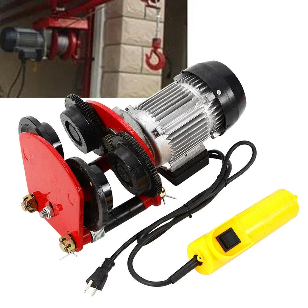 Miumaeov 2200lb Electric Overhead Motor Winch Hoist Lift Garage Crane w/ Remote 1400r/Min