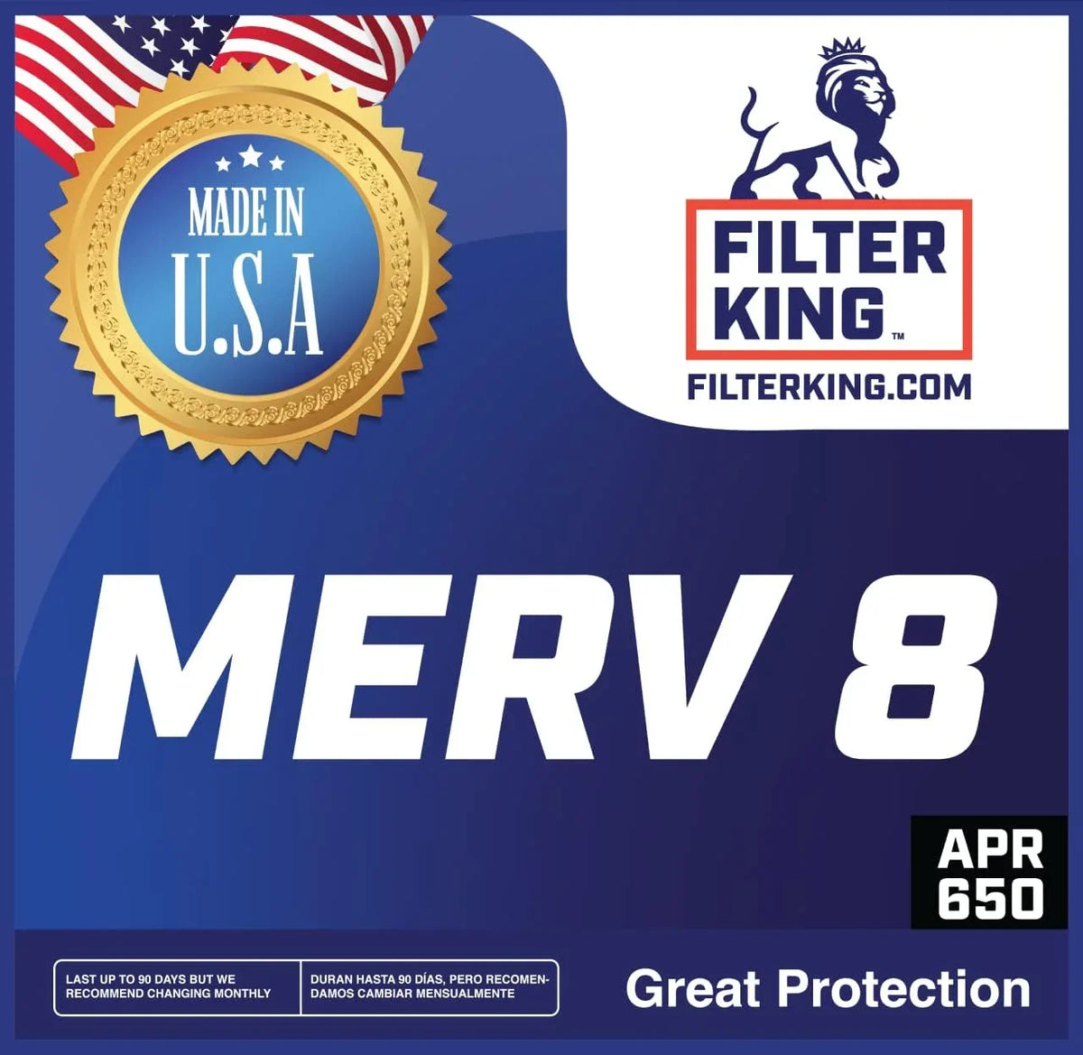 Filter King 12x27.5x1a Air Filter | 4-PACK | MERV 8 HVAC Pleated A/C Furnace Filters | MADE IN USA | Actual Size: 12 x 27.5 x .75"