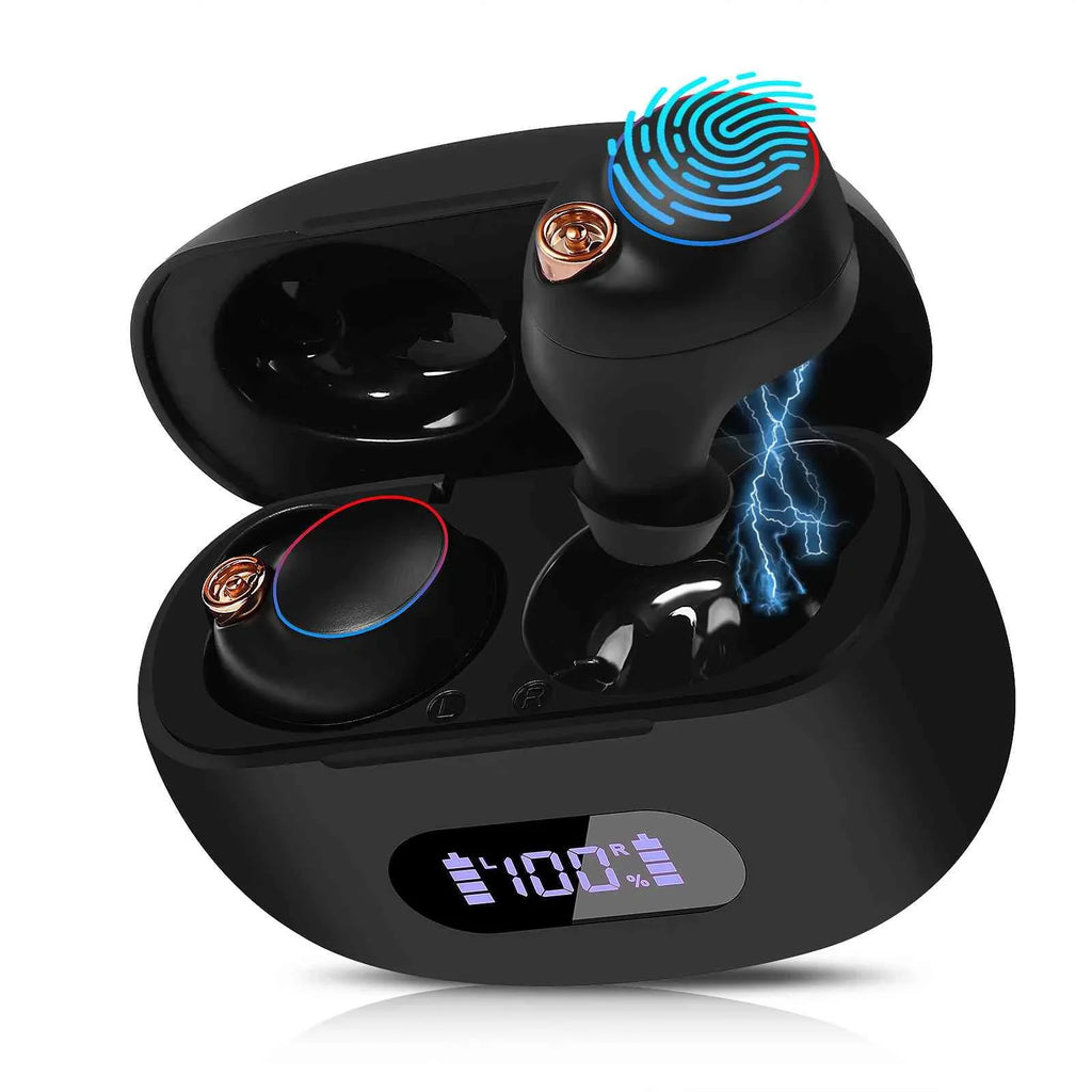 UrbanX True Wireless Bluetooth Earbuds + Charging Case, Black, Dual Connect, IPX5 aqua Resistance, Bluetooth 5.2 Connection, Balanced, Bass Boost matching with  K5 Pro
