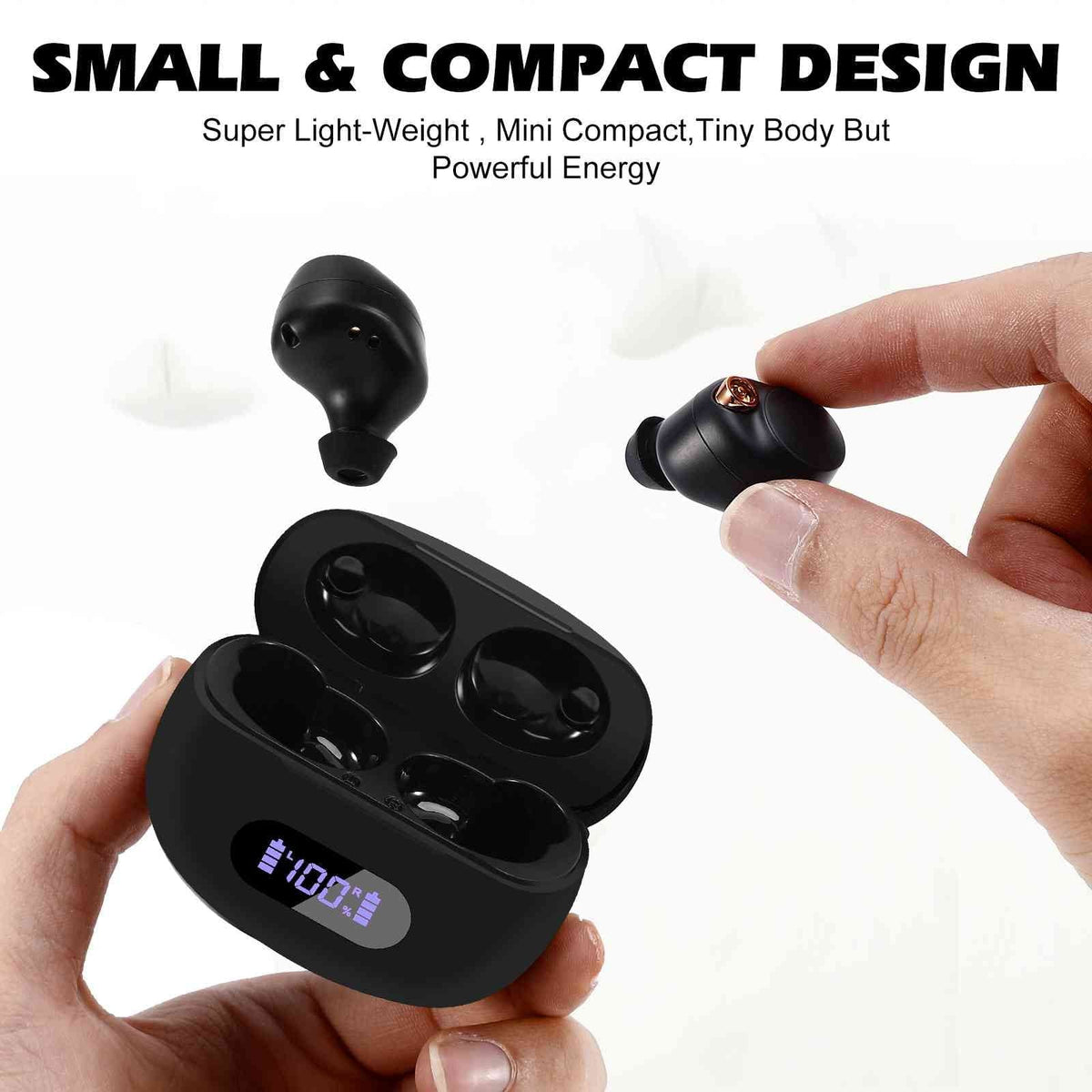UrbanX True Wireless Bluetooth Earbuds + Charging Case, Black, Dual Connect, IPX5 aqua Resistance, Bluetooth 5.2 Connection, Balanced, Bass Boost matching with  K5 Pro