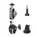 Aluminum Alloy Camera Mount Clamp - Bicycle Handlebar Adapter, 1.5kg Load Capacity, Dual Rotatable Ball Head, Adapter, appropriate with AKASO, DJI, Hero 11/10/9/8/7, Insta360