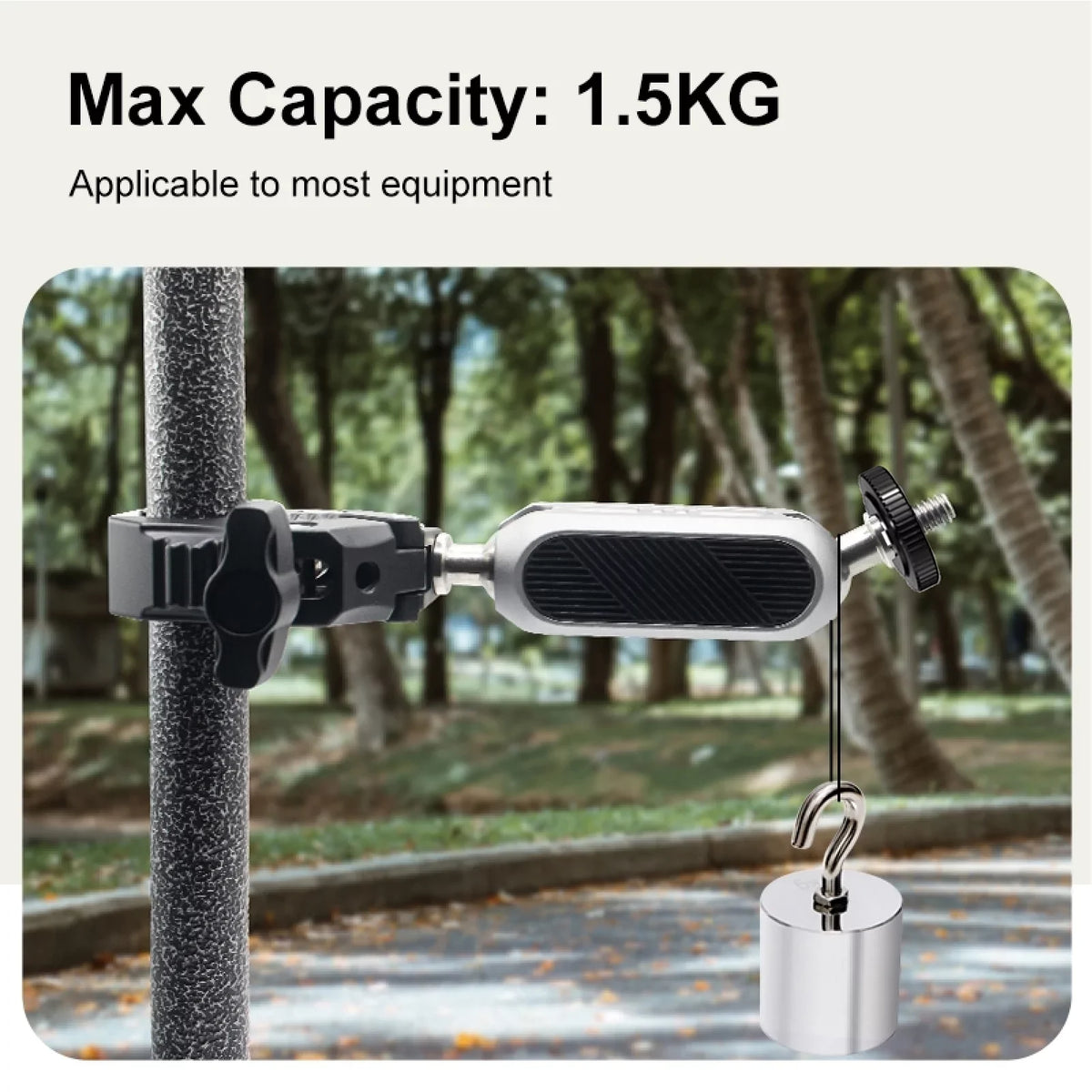 Aluminum Alloy Camera Mount Clamp - Bicycle Handlebar Adapter, 1.5kg Load Capacity, Dual Rotatable Ball Head, Adapter, appropriate with AKASO, DJI, Hero 11/10/9/8/7, Insta360